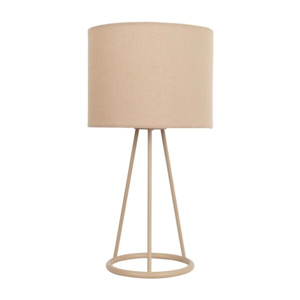 Tripod - Natural Tripod Table Lamp with Ring Detail and Matching Fabric Shade