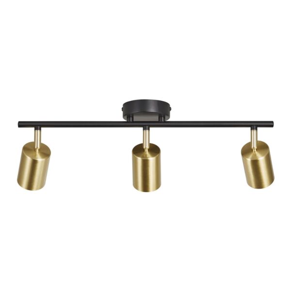 Nordlux - Explore 3 - 2113700135 - Brushed Brass Black 3 Light Ceiling Spotlight