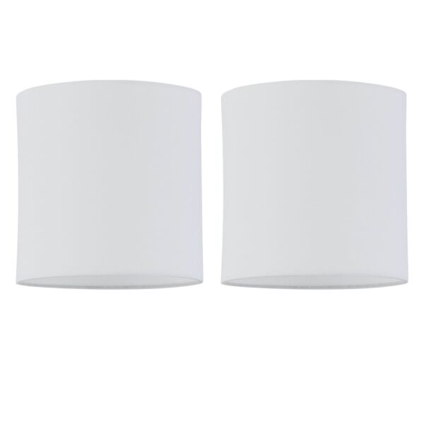 Set of 2 White Textured Cotton 17cm Table Lamp Shades