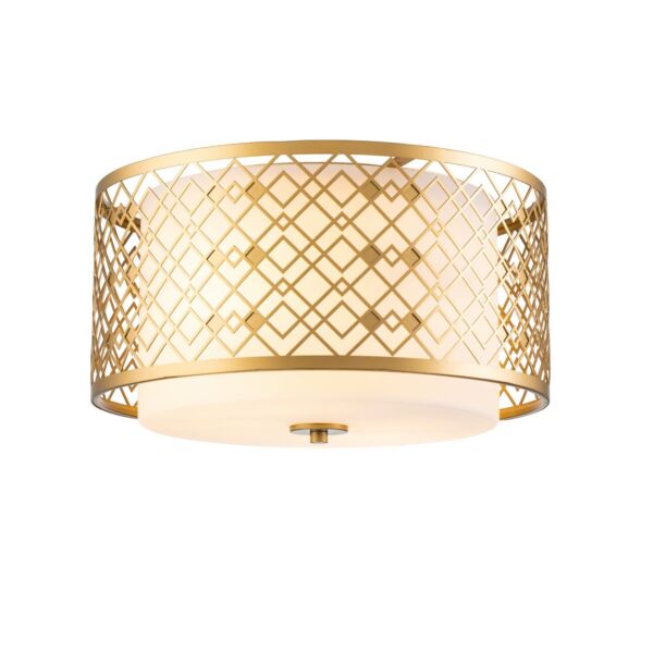 Elstead Lighting - Ziggy - ZIGGY-F-M-LG - Gold 2 Light Flush Ceiling Light