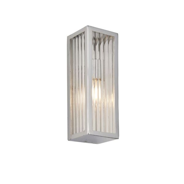 Endon Lighting - Newham - 96221 - Chrome Clear Ribbed Glass IP44 Bathroom Strip Wall Light