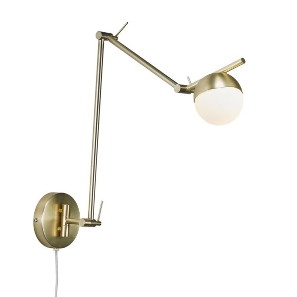 Nordlux - Contina - 2010971035 - Brass Opal Glass Plug In Reading Wall Light