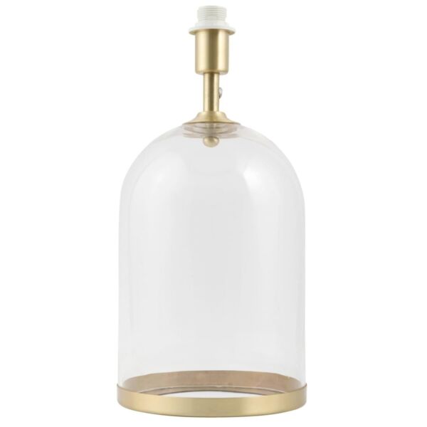 Large Satin Brass and Glass Cloche Table Lamp Base