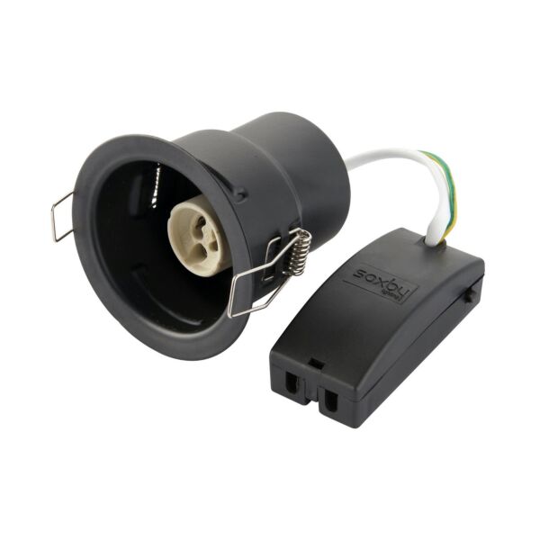 Saxby Lighting - Saxby ShieldONE 65 - 109805 - Black IP65 Bathroom Recessed Fire Rated Ceiling Downlight