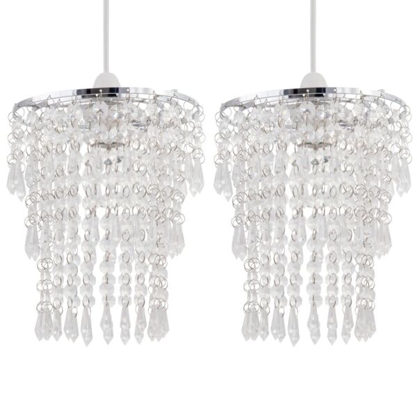 Set of 2 Clear Jewel Tiered Light Shades