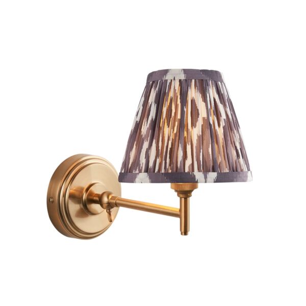 Endon Lighting - Step Fold & Ikat 16cm - 115800 - Aged Brass Grey Wall Light