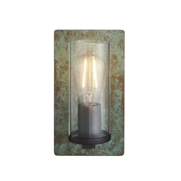 Reyna - Verdigris Bronze Clear Glass Wall Light