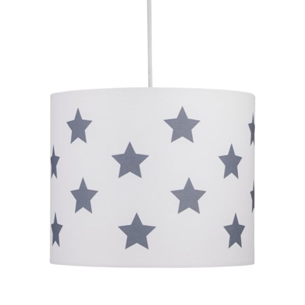 White with Grey Stars 25cm Light Shade