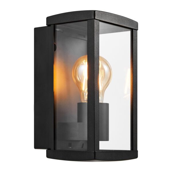 Nordlux - Luchy - 2418231003 - Black Clear Glass IP44 Outdoor Wall Light