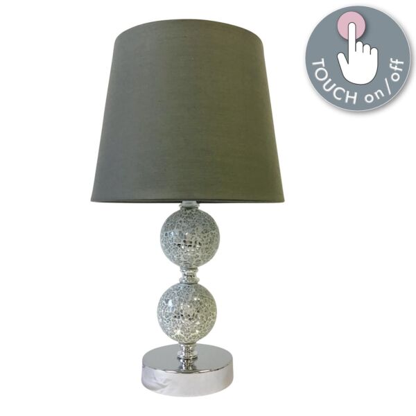 Mosaic Touch Lamp with Grey Shade