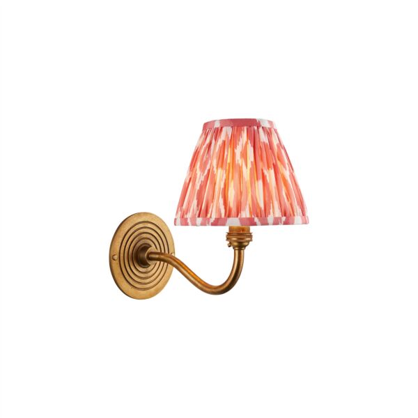Endon Lighting - Ripple Curve - 114088 - Antique Brass Pink Wall Light