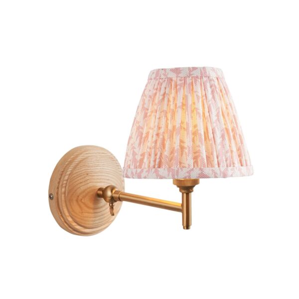 Endon Lighting - Wood Fold & Leaf 16cm - 115859 - Ash Wood Peach Wall Light