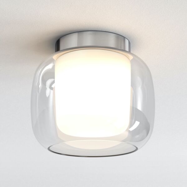 Astro Lighting - Aquina 240 - 1450003 - Chrome & Clear & White Glass Bathroom Ceiling Flush Light