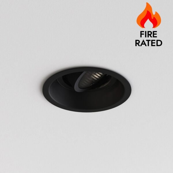 Astro Lighting - Minima Slimline Round Adjustable 1249041 - Fire Rated Matt Black Downlight/Recessed