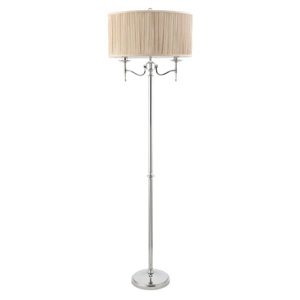 Interiors 1900 - Stanford - 63622 - Nickel Beige 2 Light Floor Lamp