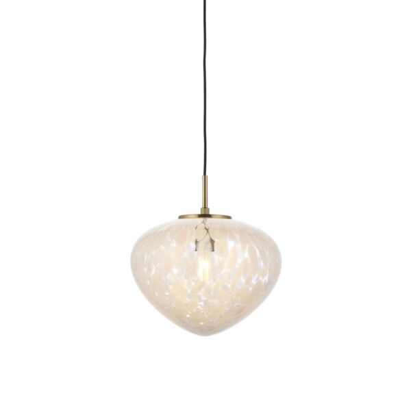 Oscar - Satin Brass White Glass Ceiling Pendant Light