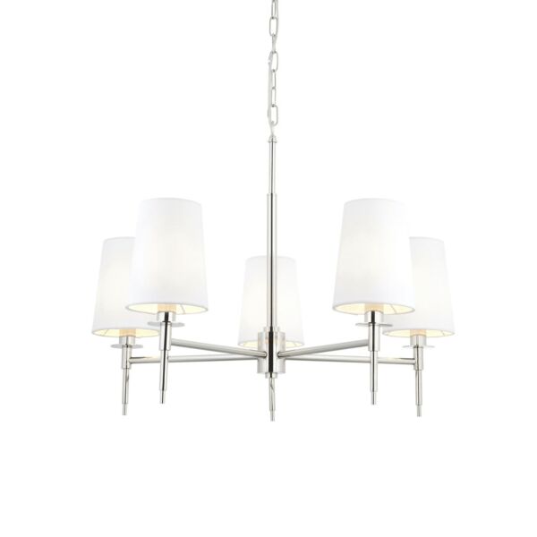 Thomas - Nickel Vintage White 5 Light Ceiling Pendant Light