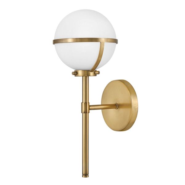 Hinkley Lighting - Hollis - HK-HOLLIS1-O-HB-BATH - Heritage Brass Opal Glass IP44 Bathroom Wall Light