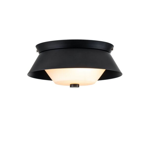 Elstead Lighting - Bowtie - BOWTIE-F-MB - Black Opal Glass 2 Light IP44 Bathroom Ceiling Flush Light