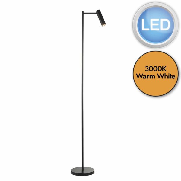 Endon Lighting - Dedicated Reader - 99772 - LED Black Floor Reading Lamp