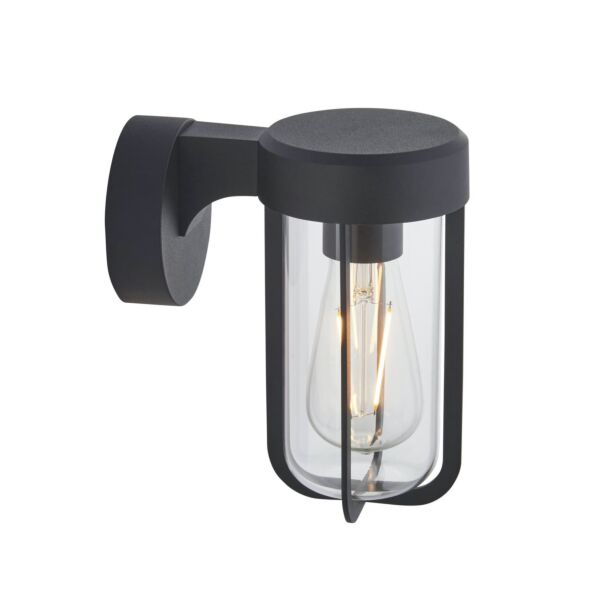 Bothy - Matt Black Outdoor Wall Light Clear Glass