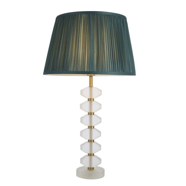 Endon Lighting - Annabelle - 98346 - Frosted Crystal Glass Fir Table Lamp With Shade