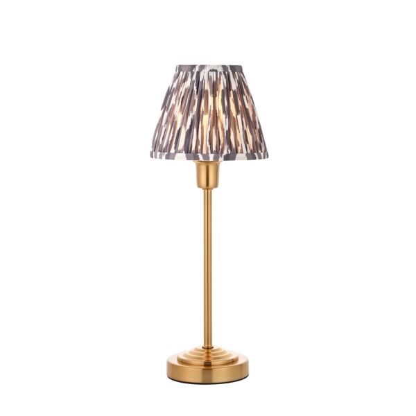 Endon Lighting - Rise - 120754 - Vintage Brass Grey Table Lamp With Shade