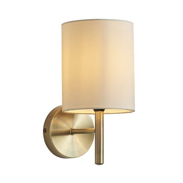 Endon Lighting - Brio - BRIO-1WBAB - Antique Brass Off White Wall Light