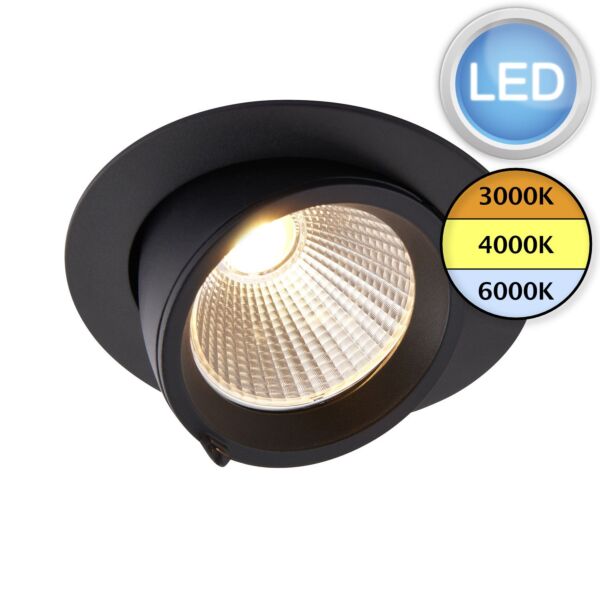 Saxby Lighting - Axial CCT - 108293 - LED Black Clear Recessed Ceiling Downlight