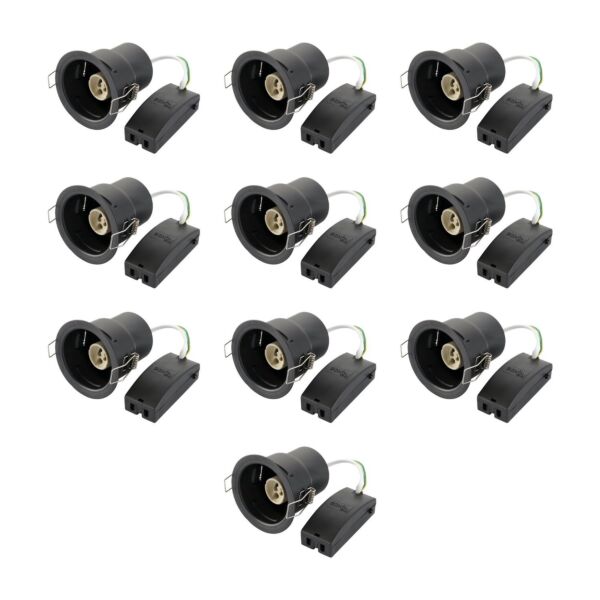 Saxby Lighting - Set of 10 Saxby ShieldONE 65 - 113319 - Black IP65 Recessed Fire Rated Ceiling Downlights