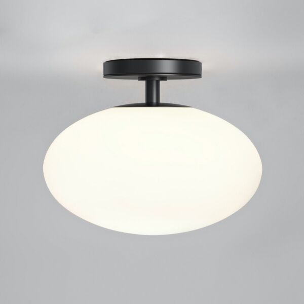 Astro Lighting - Zeppo - 1176017 - Black & White Glass IP44 Bathroom Ceiling Flush Light