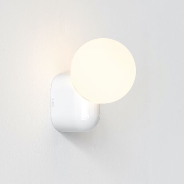 Astro Lighting - Lyra - 1472001 - White Opal Glass Ceramic IP44 Single Bathroom Wall Light