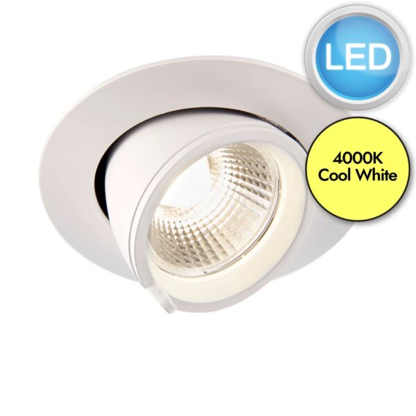 Saxby Lighting - Axial - 78538 - LED White Clear Glass 15w 4000k 102mm Dia Recessed Ceiling Downlight