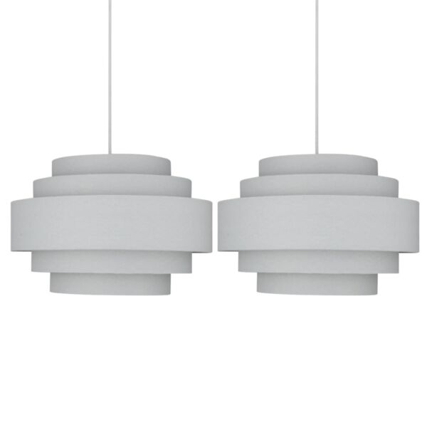 Pair of Light Grey 5 Tier Light Shades