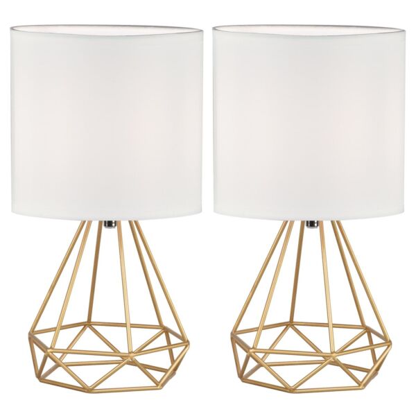 Set of 2 Christie - Gold Geometric Lamps