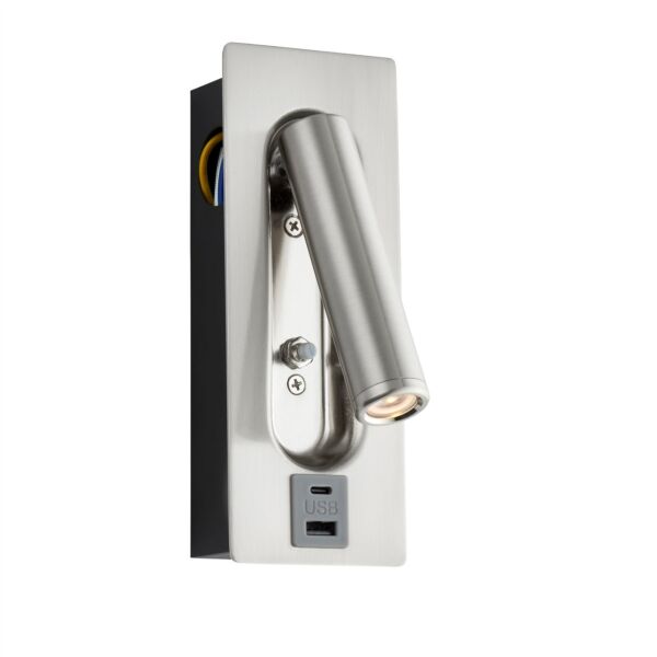 Saxby Lighting - Lumos - 120963 - LED Satin Nickel Reading Wall Light