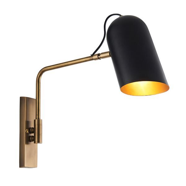 Endon Lighting - Navren - 93145 - Antique Solid Brass Black Spotlight