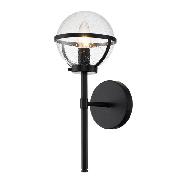 Hinkley Lighting - Hollis - HK-HOLLIS1-C-BK-BATH - Black Clear Seeded Glass IP44 Bathroom Wall Light