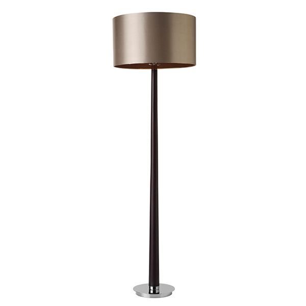 Endon Lighting - Corvina - CHASSELAS - Dark Wood Nickel Mink Floor Lamp