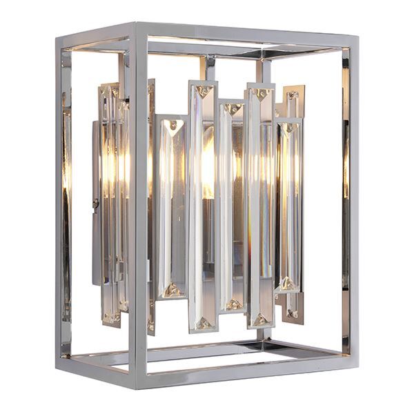 Endon Lighting - Acadia - 81932 - Clear Crystal Glass Chrome Wall Washer Light