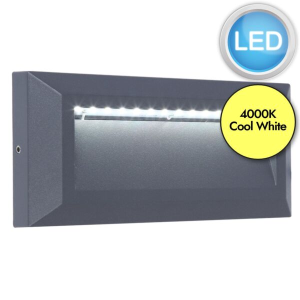 Lutec - Helena - 5191602118 - LED Dark Grey Opal IP54 Outdoor Recessed Marker Light