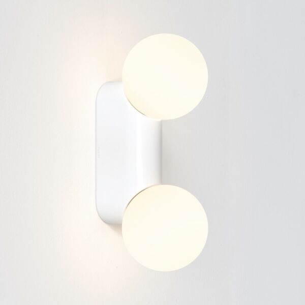 Astro Lighting - Lyra - 1472002 - White Opal Glass Ceramic IP44 Twin Bathroom Wall Light