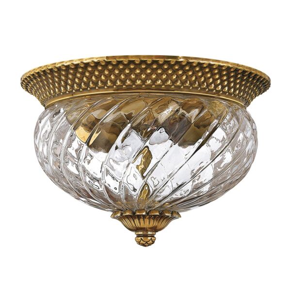 Hinkley Lighting - Plantation - HK-PLANTATION-FS-BB - Brass Clear Glass 2 Light Flush Ceiling Light