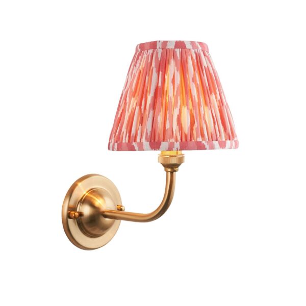 Endon Lighting - Dome Arc & Ikat 16cm - 115589 - Aged Brass Pink Wall Light