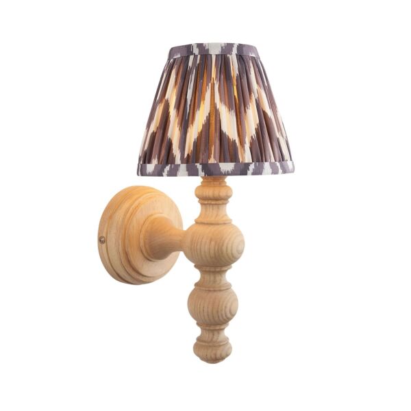 Endon Lighting - Bibury & Zigzag 16cm - 114301 - Ash Wood Aged Brass Grey Wall Light