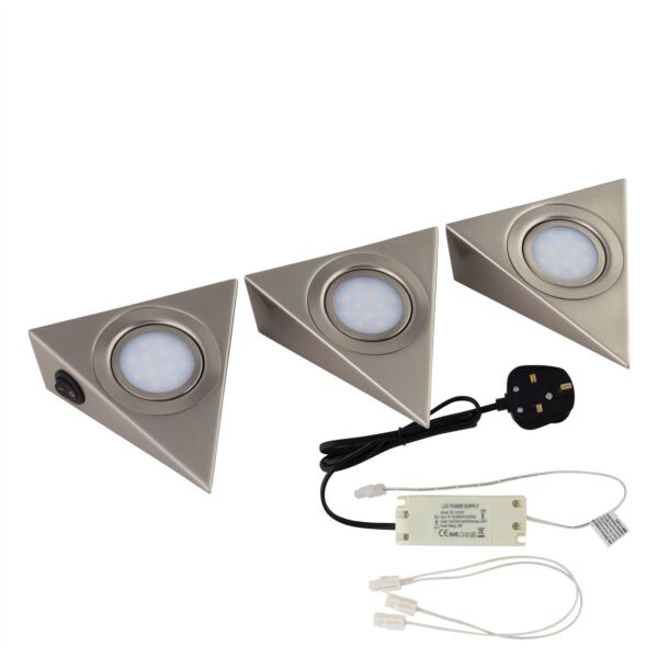 Puck - Brushed Steel LED Under Cabinet Kit