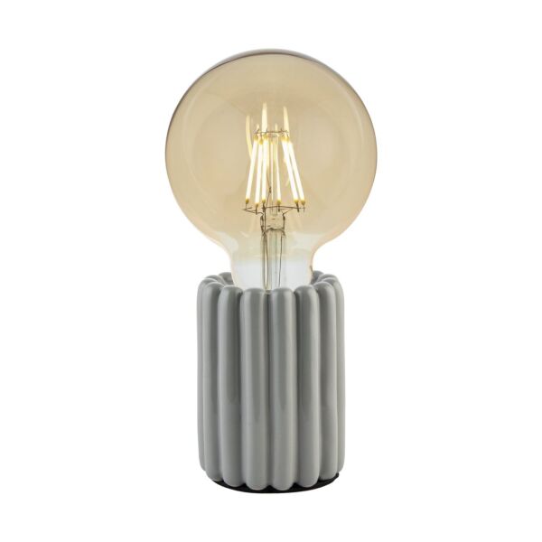 Ribb - Grey Ribbed Ceramic Lamp