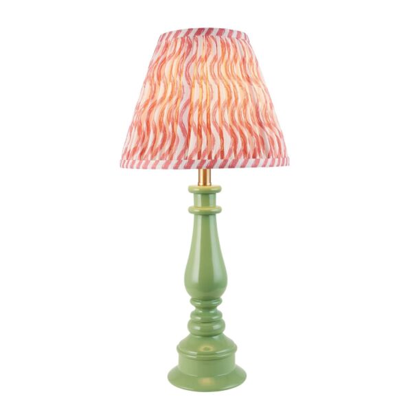 Endon Lighting - Myrtle & Ripple 25cm - 116336 - Green Warm Brass Pink Table Lamp With Shade