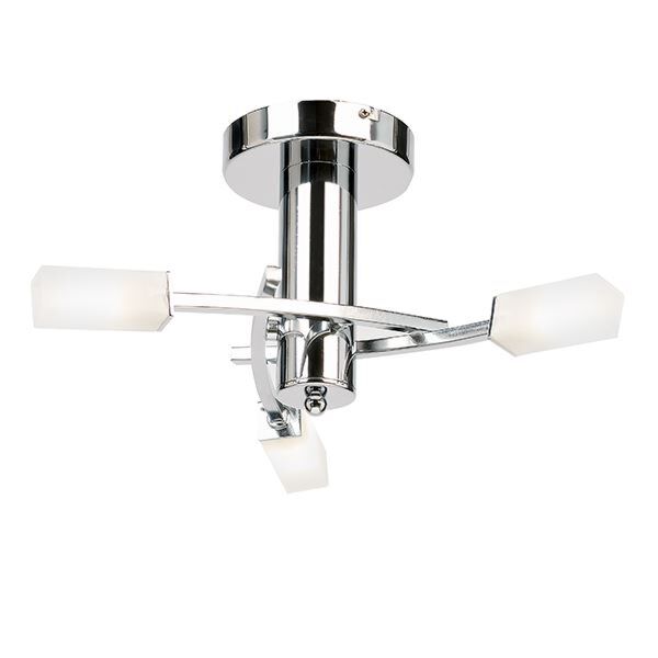 Endon Lighting - Havana - 146-3CH - Chrome Frosted Glass 3 Light Flush Ceiling Light