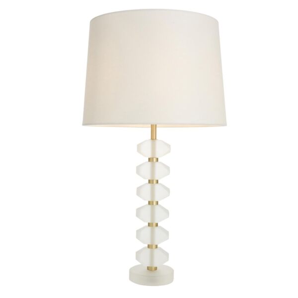 Endon Lighting - Annabelle - 98339 - Frosted Crystal Glass Vintage White Table Lamp With Shade